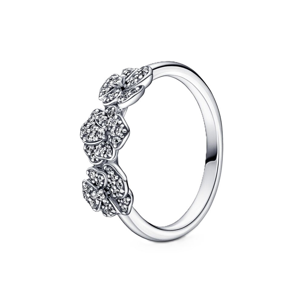 Pandora Silver Ring with Clear Crystal