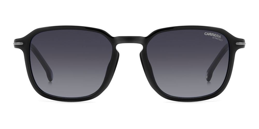 Bold Black Square Sunglasses with Gradient Gray Lenses