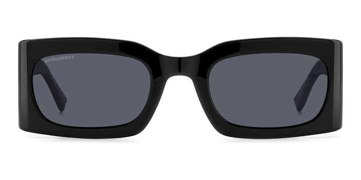 Sleek Black Acetate Sunglasses with Gold Logo Detail