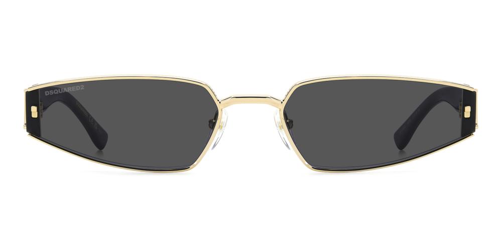 Sleek Rectangular Gold-Tone Sunglasses