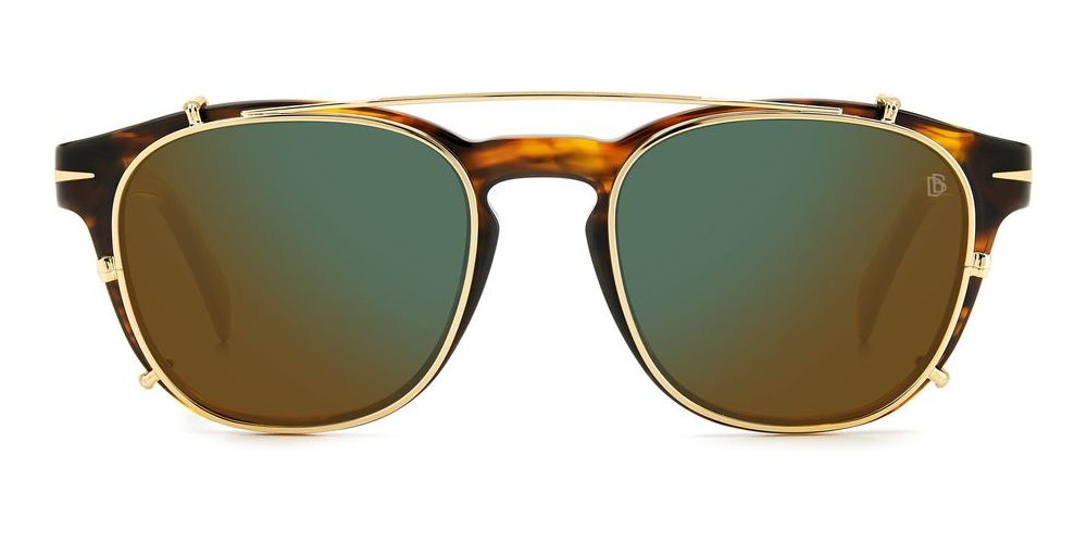 Tortoiseshell Acetate Optical Glasses with Gold Clip-On