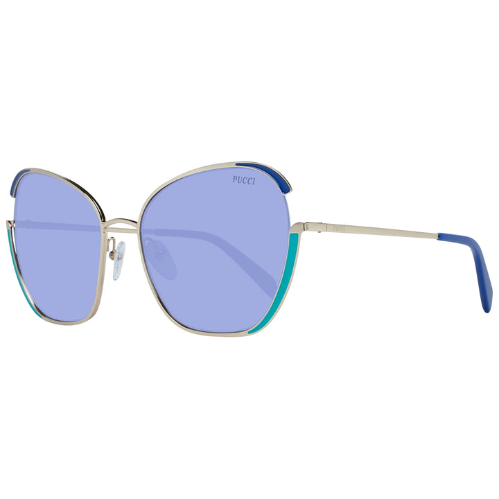 Radiant Blue-Gold Modern Elegance Sunglasses