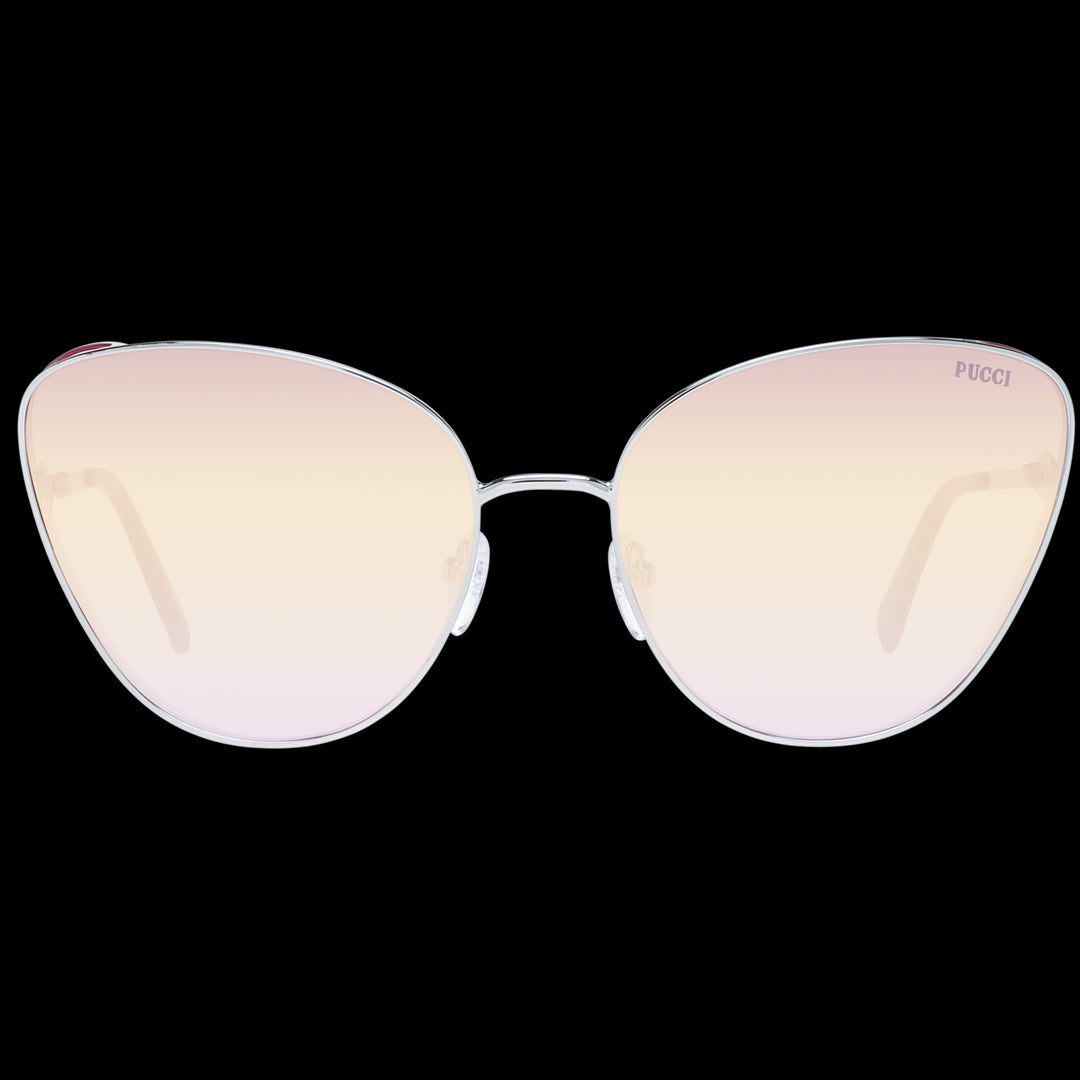 Sculpted Silver Cat-Eye with Pink Gradient Lenses