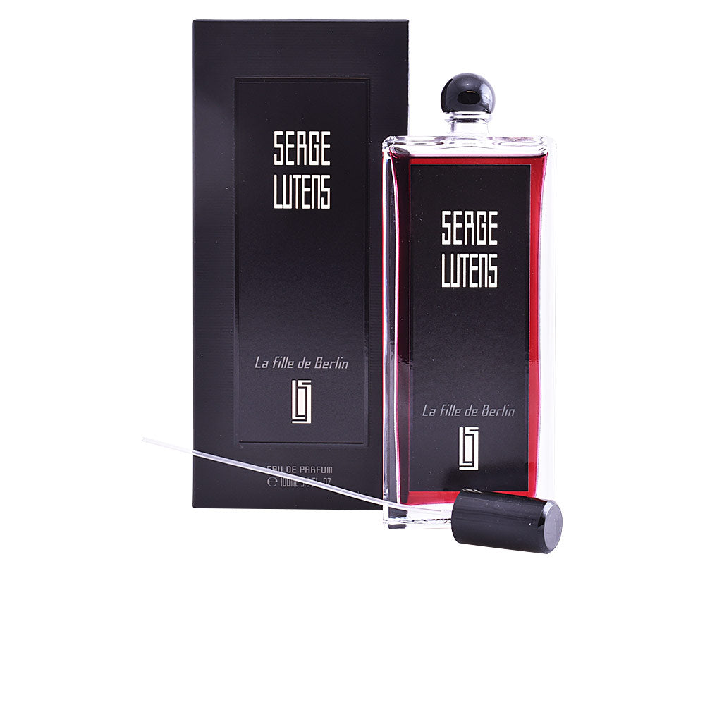 Tall minimalist glass perfume bottle, 100 ml, spiced rose eau de parfum, Collection Noire