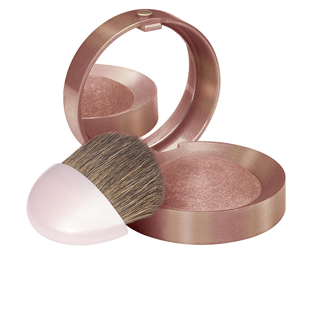Round baked powder blush pot with mirror, brush; shade 092-santal, 2.5 g
