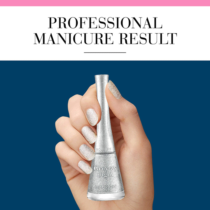 9 ml cherry-pink nail polish bottle with fan applicator, glossy finish