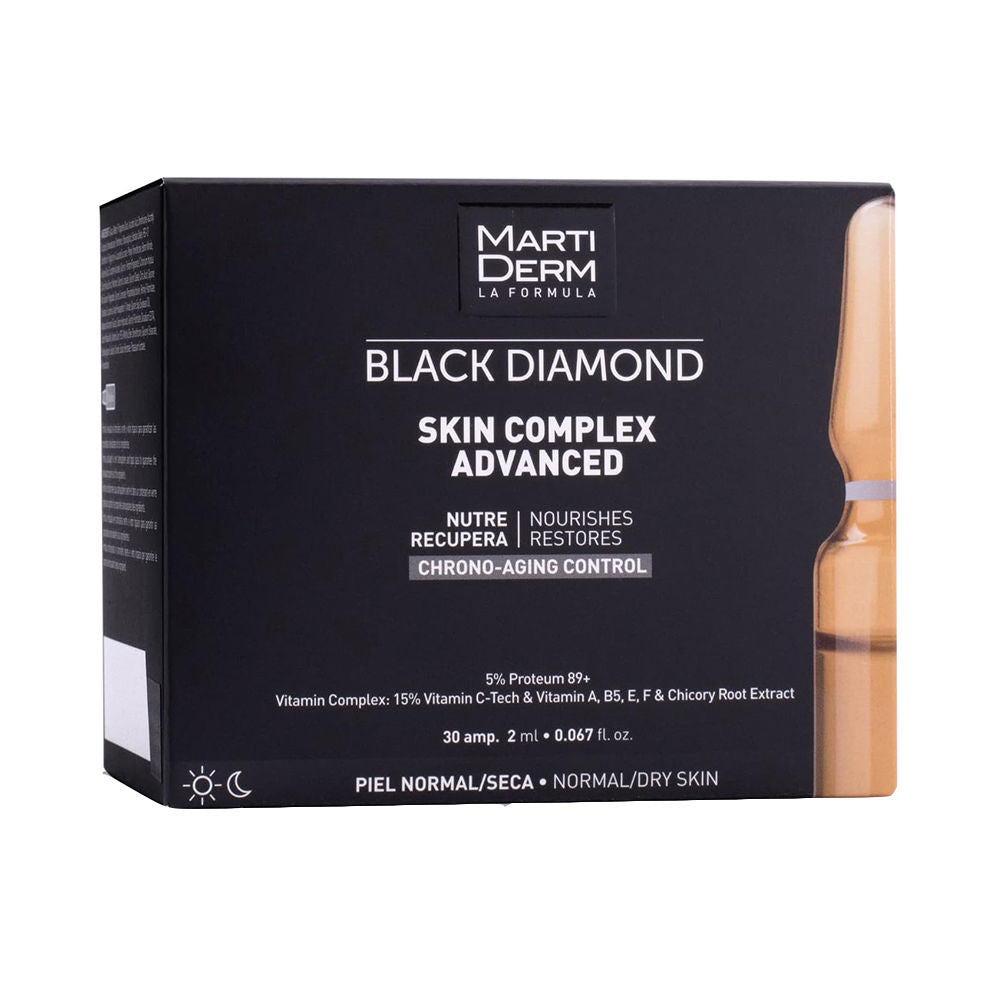 Small amber vial of Advanced Vitamin Complex face serum, 2 ml sample