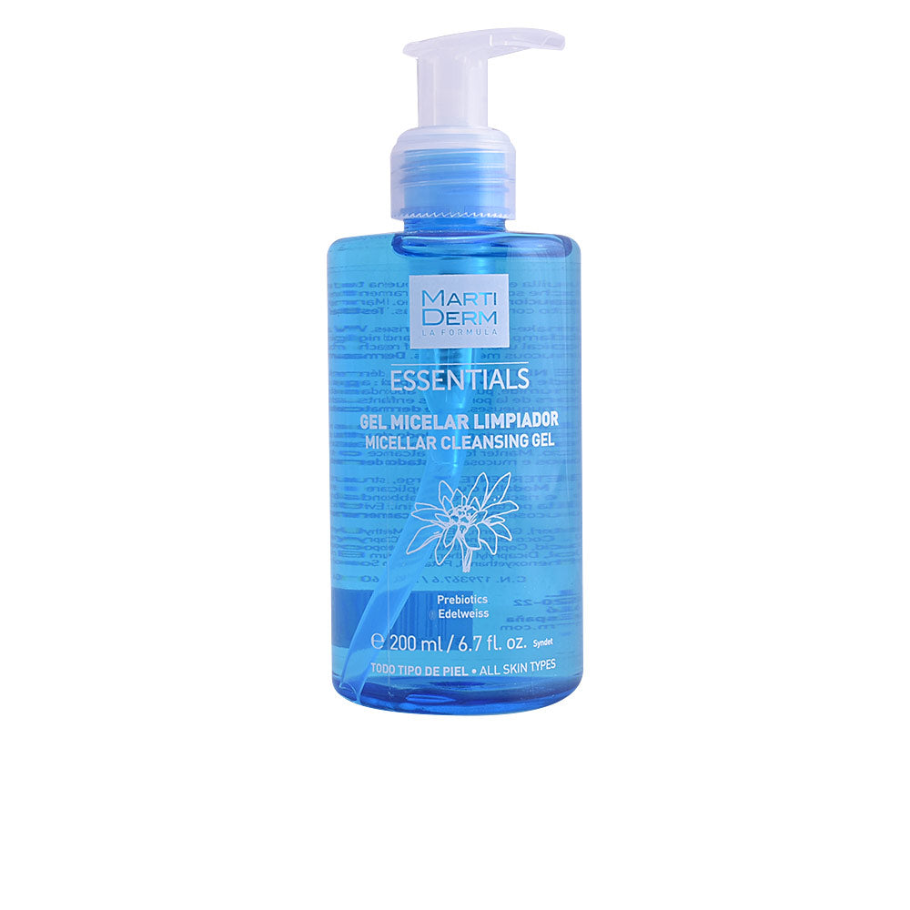 Clear 200 ml gel cleanser bottle with edelweiss extract, unisex daily micellar gel