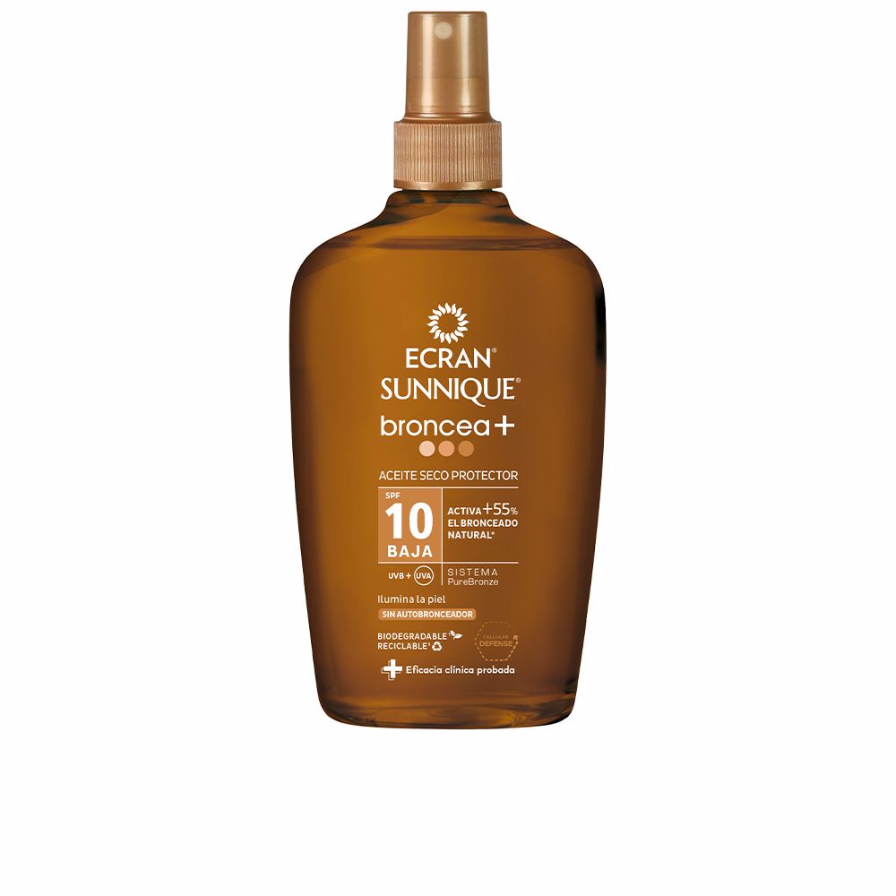 200 ml bronzing sun oil spray in recyclable bottle for Unisex use