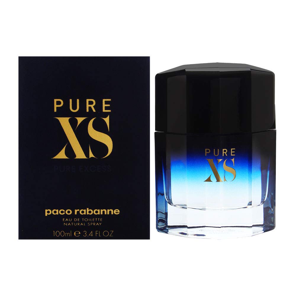 Dark blue-to-clear glass bottle, 100 ml, spiced aromatic Eau de Toilette for Man