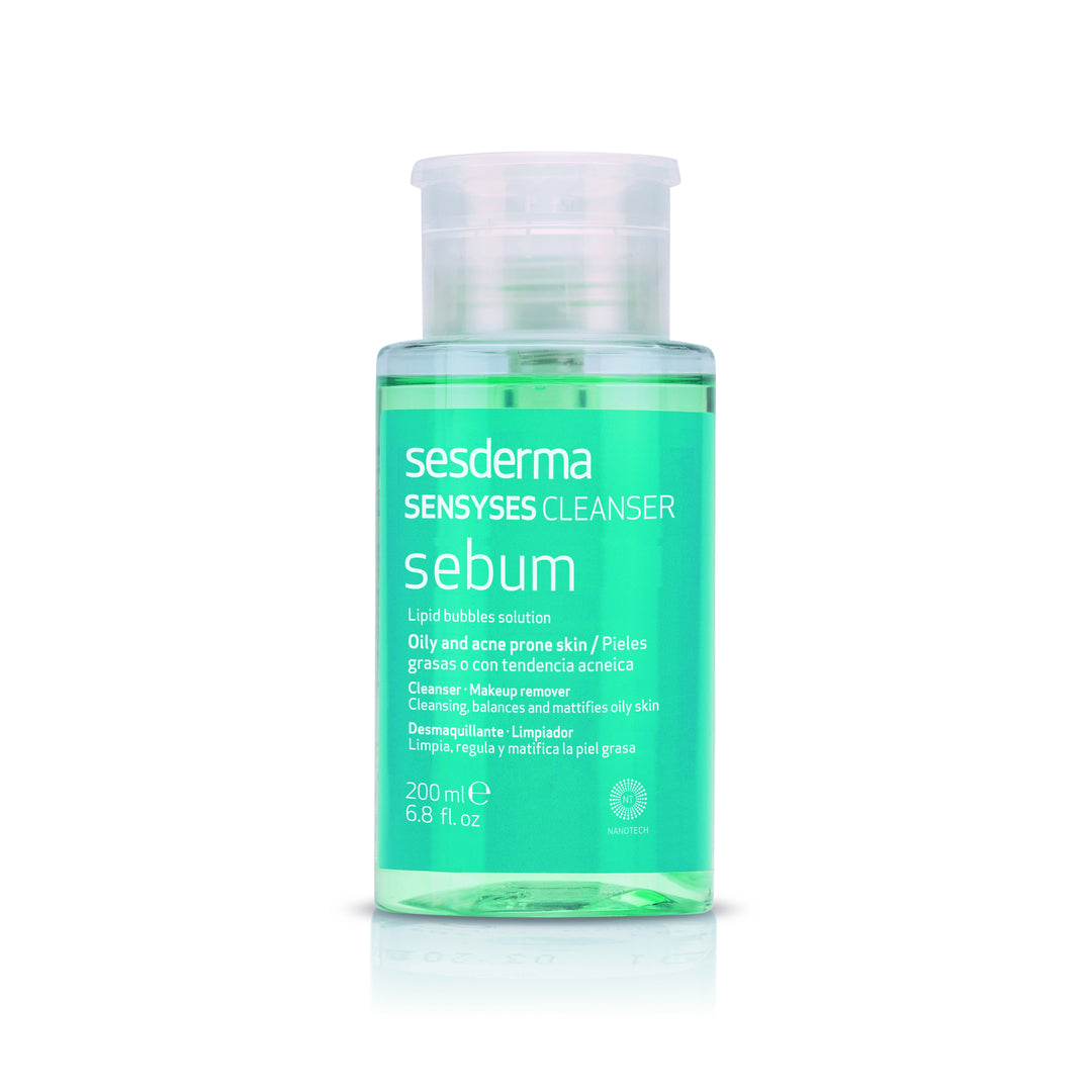 200 ml clear bottle of sebum‑control cleansing lotion for oily skin