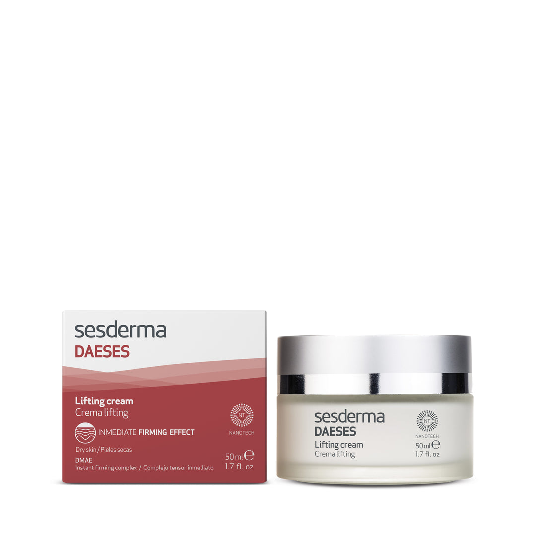 50 ml lifting face cream jar, DMAE and silicon formula, white jar