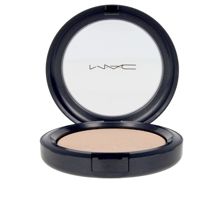 Metalised compact pressed prismatic illuminator in warm champagne shade
