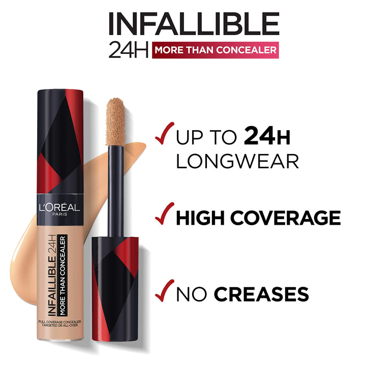 Tube concealer with oversized doe‑foot applicator; shade 324 Oatmeal Unisex, 11 ml