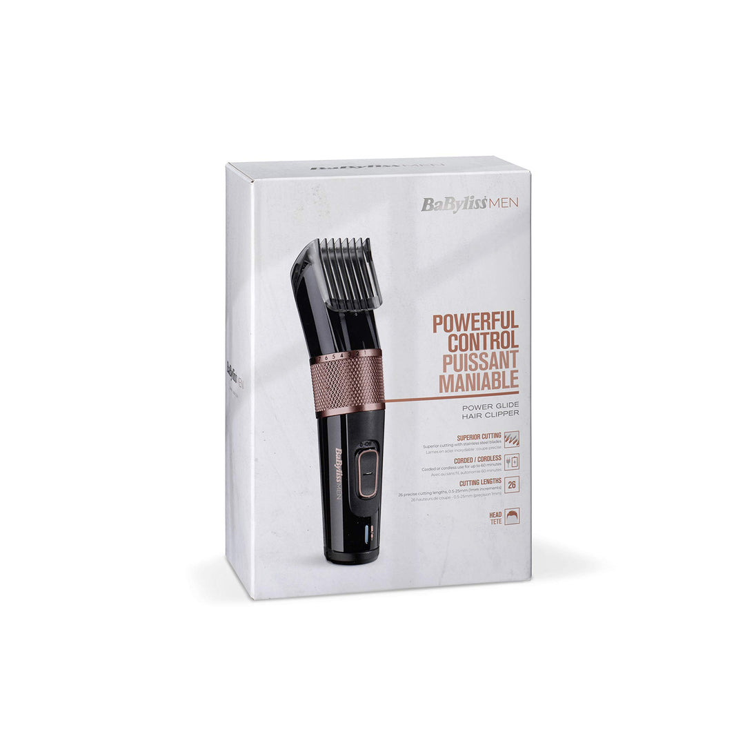 Corded hair trimmer with 45 mm stainless-steel blade and adjustable guard