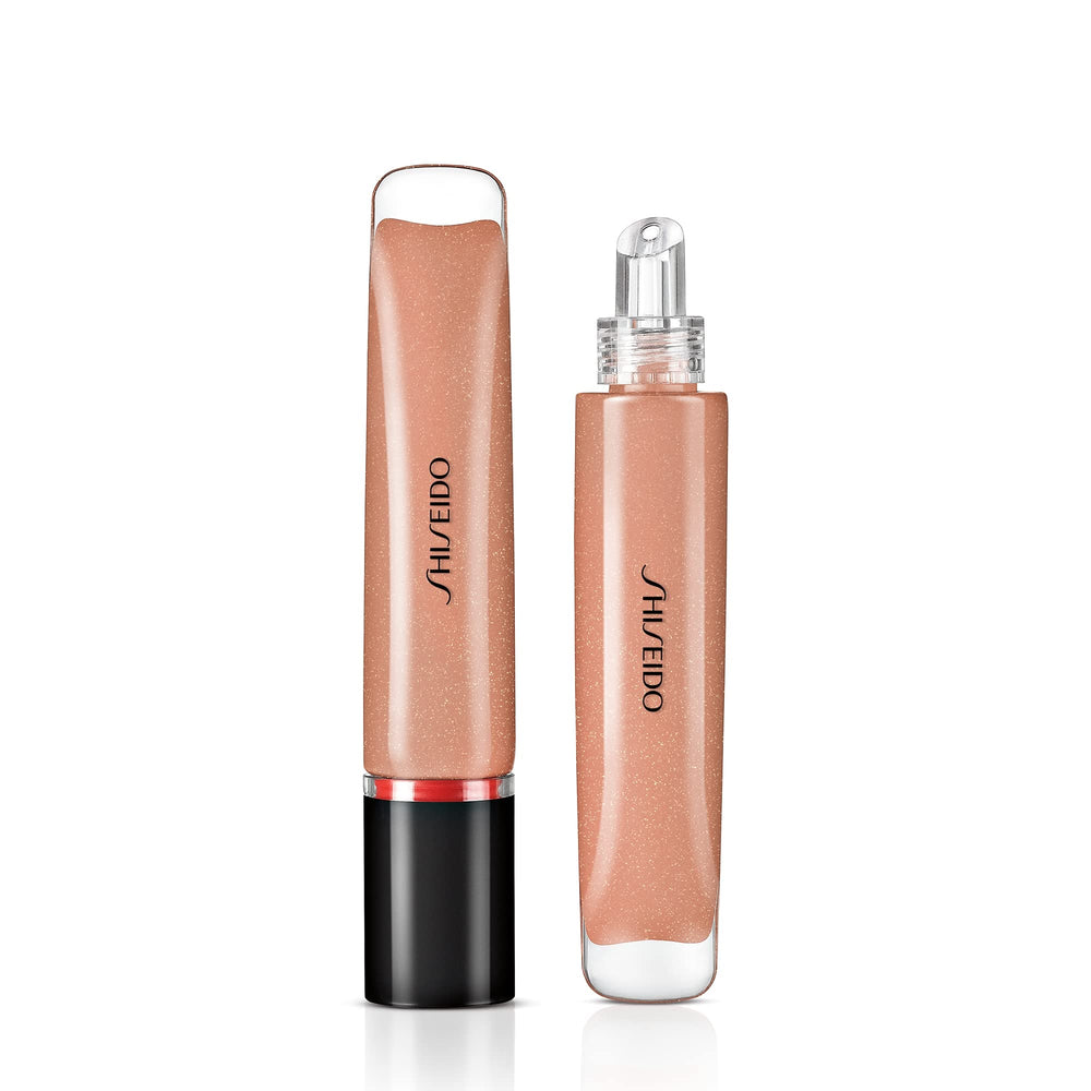 9 ml sheer beige gel lip gloss in glossy tube, non-sticky finish