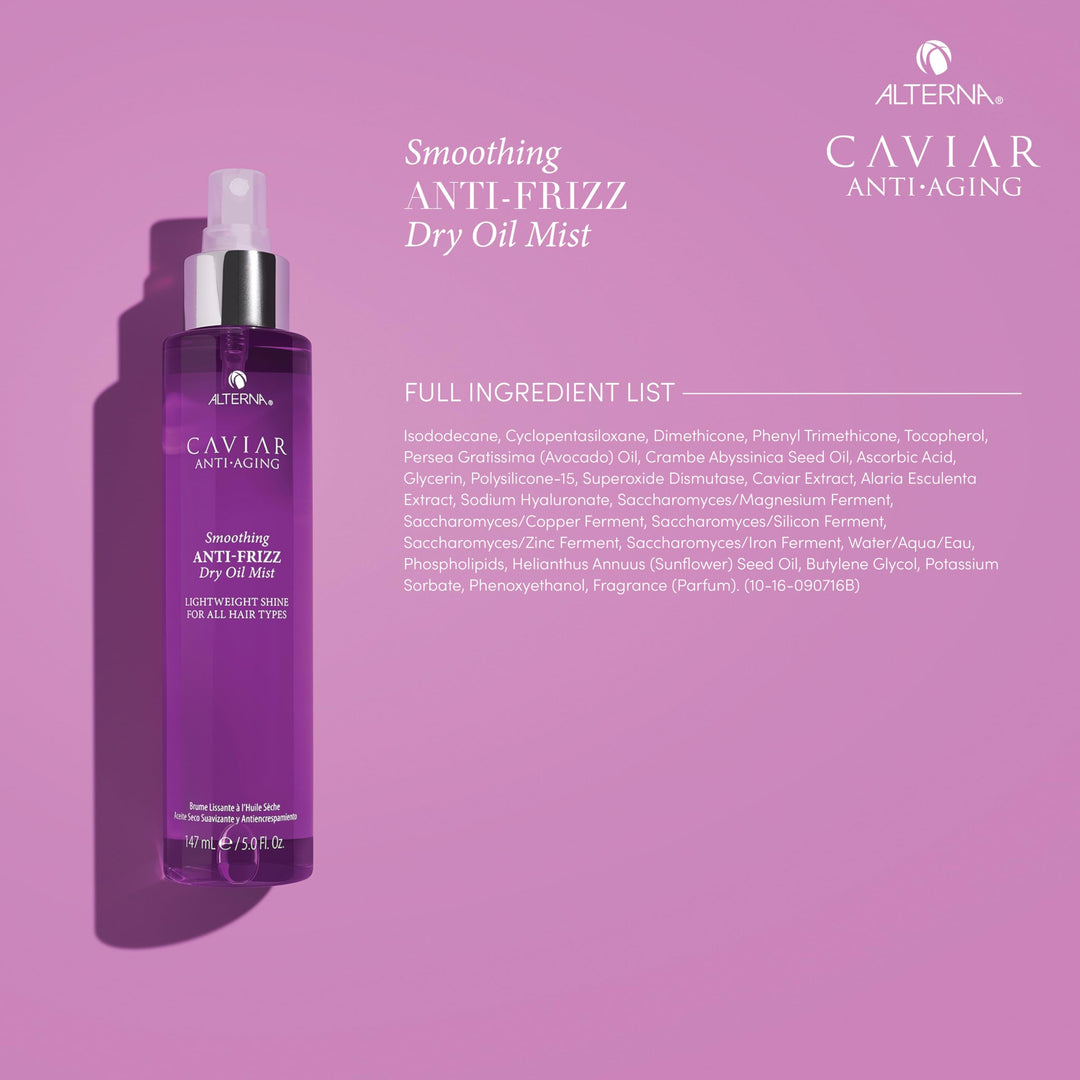 Glass spray bottle of light dry-oil mist for anti-frizz and shine, 147 ml