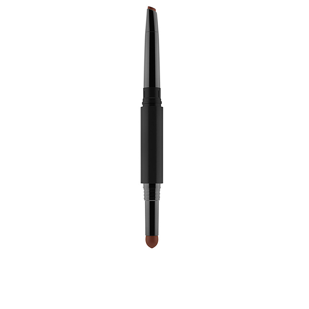 Dual-ended brown eyebrow pencil with retractable tip and groomer, 0.5 g