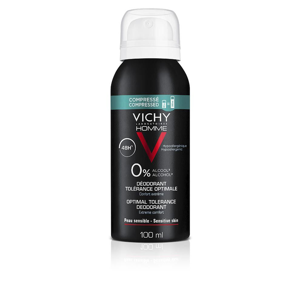 Compressed 100 ml silver spray deodorant for Man, alcohol‑free hypoallergenic