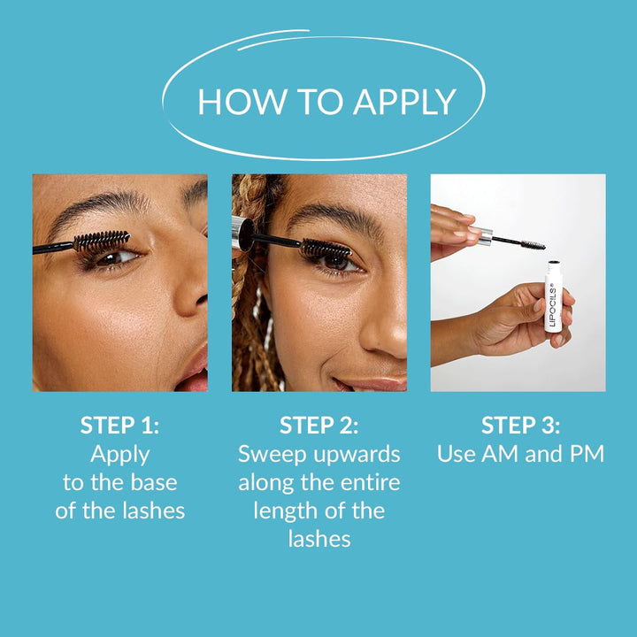 10 ml slim vial of plant-based lash growth serum with applicator