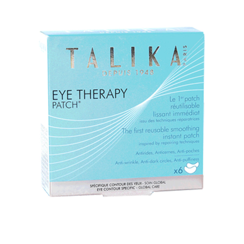 Box of six botanical eye therapy patches for women with ceramides and shea