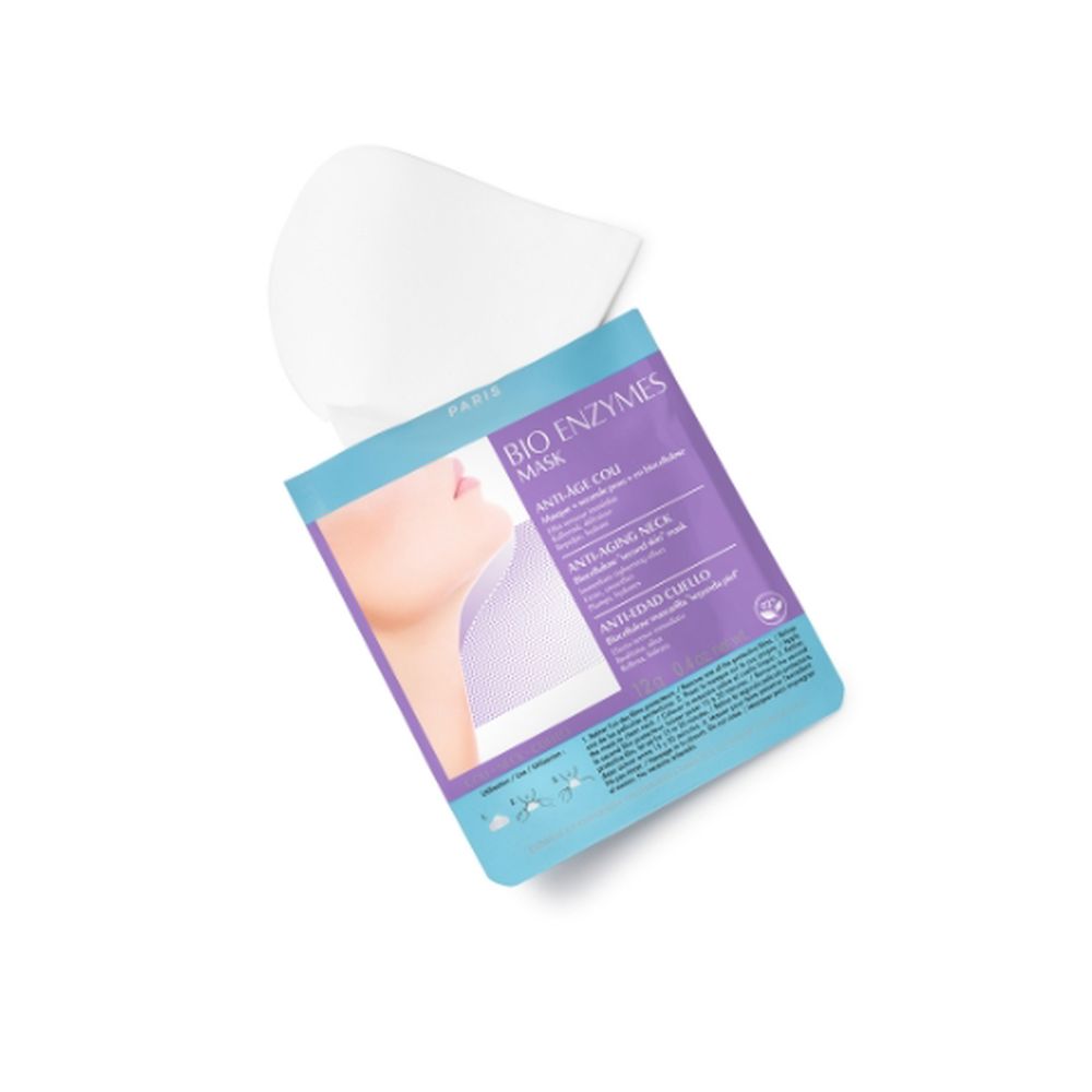 Biocellulose neck mask sachet and placed mask for Women, 12 g, anti‑age