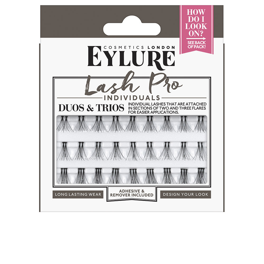 Tray of duo and trio individual false lashes in compact packaging, Unisex