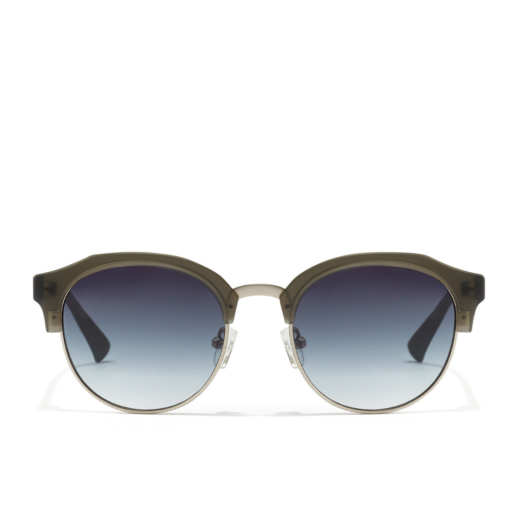 Rounded pantos sunglasses with metal rim, TR18 dark lenses, silicone nose pads, Unisex