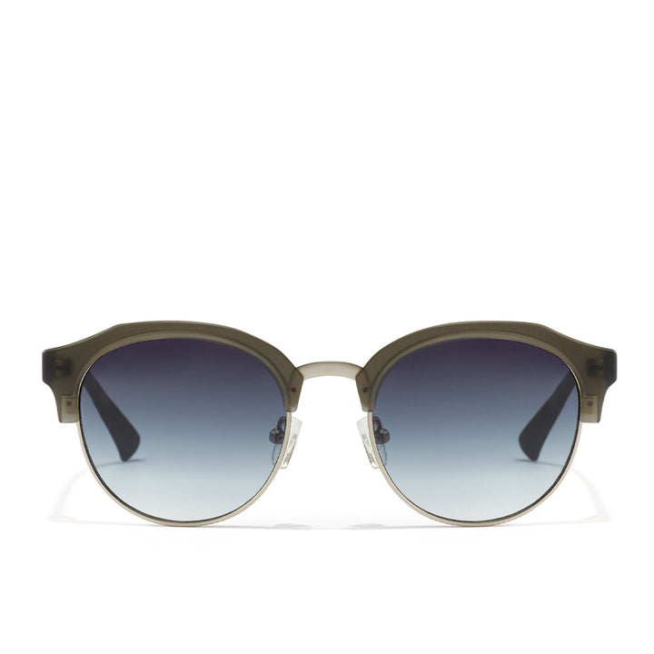 Rounded pantos sunglasses with metal rim, TR18 dark lenses, silicone nose pads, Unisex