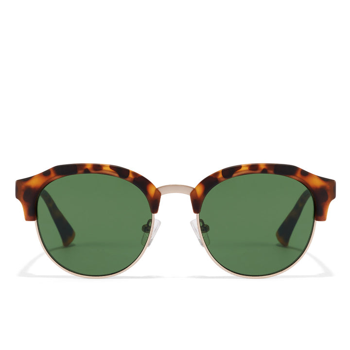 Rounded pantos sunglasses with metal rim, TR18 dark lenses, silicone nose pads, Unisex