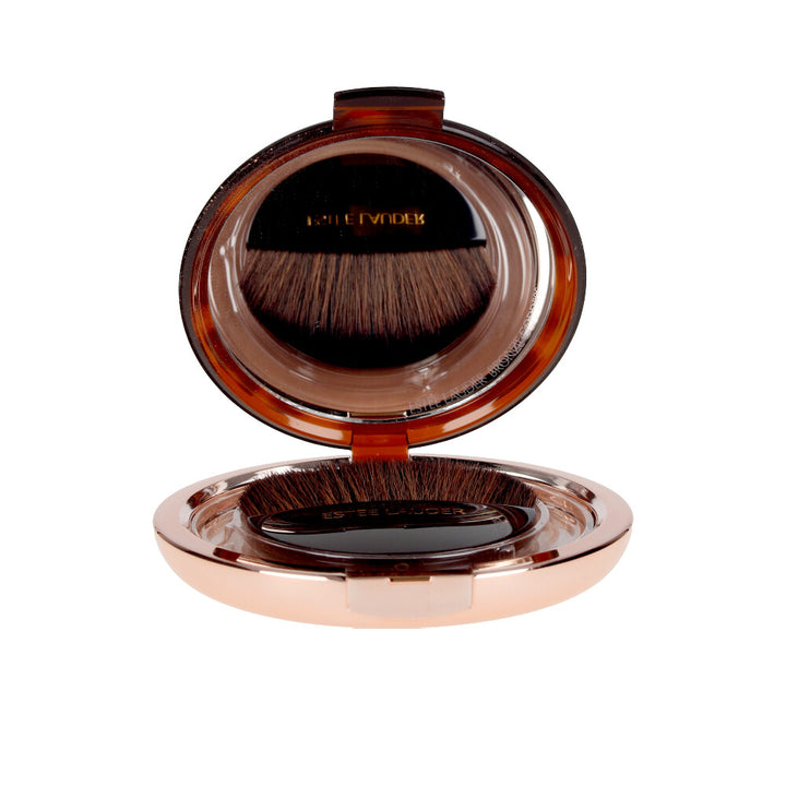 Pressed matte bronzer compact, medium shade, with mirror and small brush