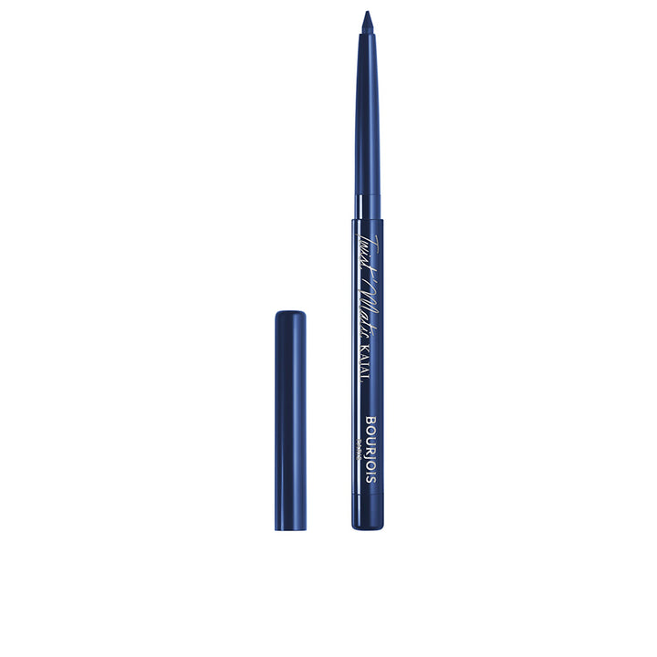 Slim blue kajal pencil with sharpenable tip and integrated sharpener, 1.2 g