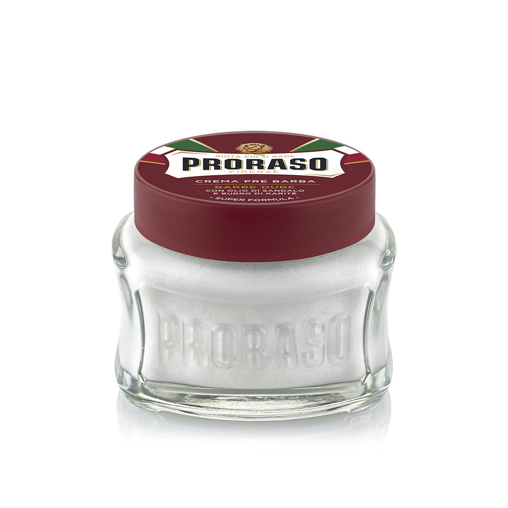 100 ml tube of sandalwood pre-shave cream for Man, shea butter formula