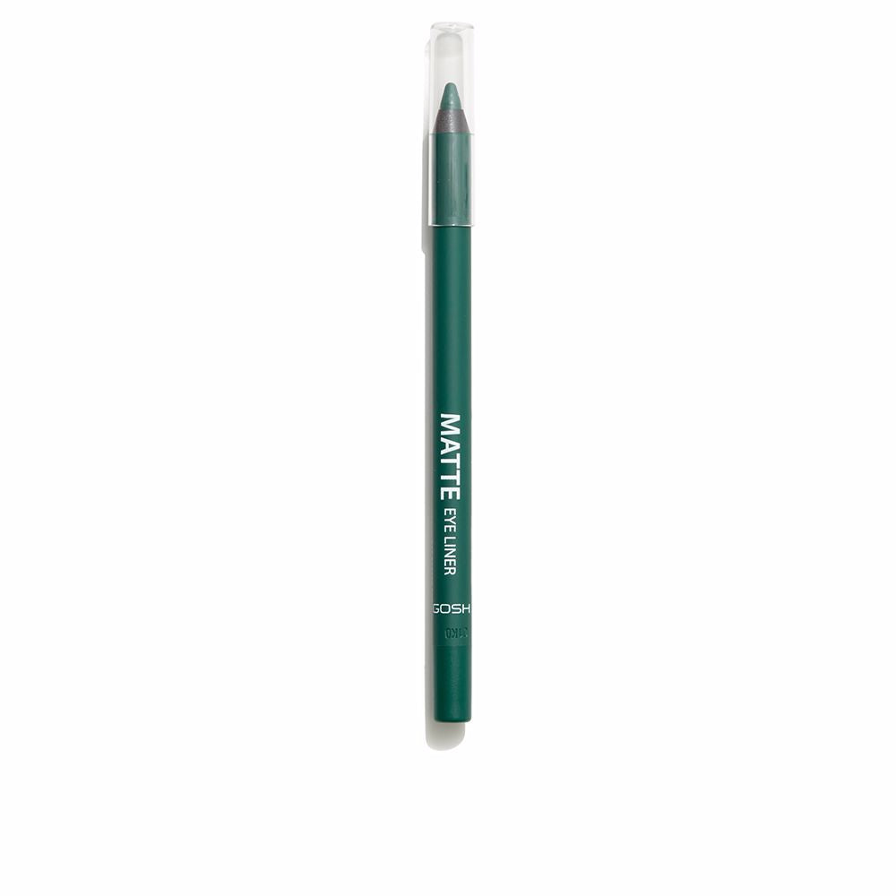 Matte forest green eyeliner pencil, 1.2 g, creamy finish, compact packaging