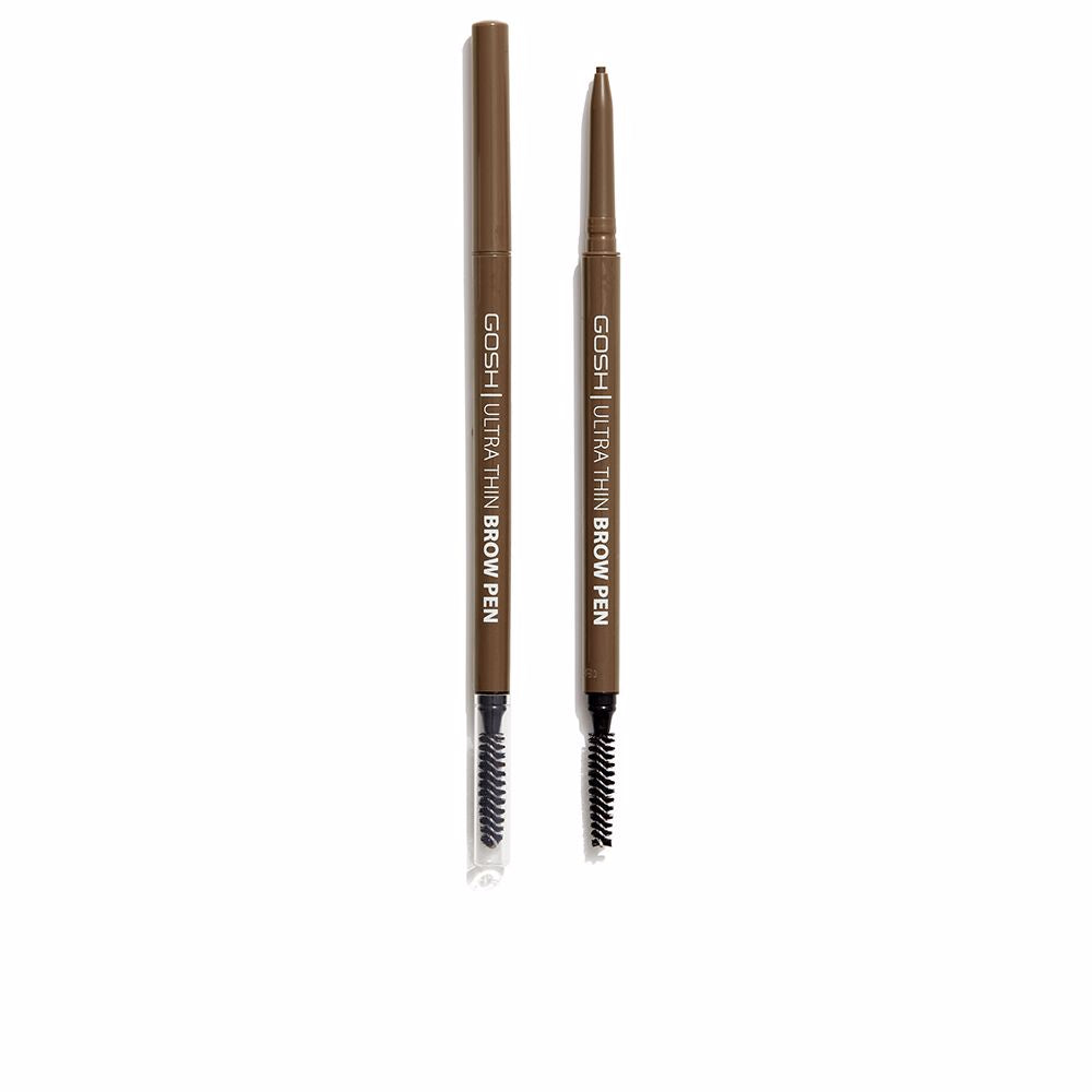 Slim grey-brown brow pencil with fine tip and fibre brush, 0.09 g, Unisex