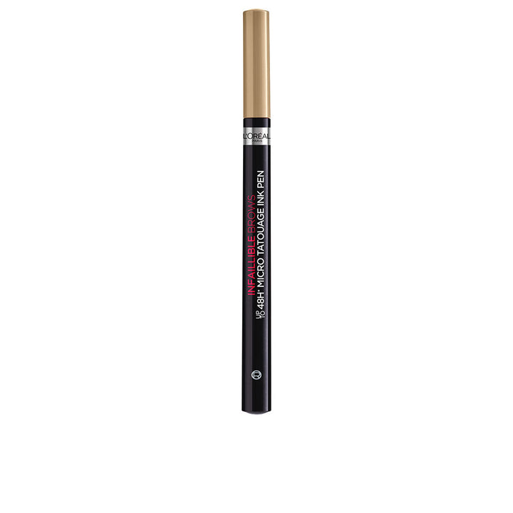 Slim micro‑tattoo brow pen with trident micro‑tip, blonde shade, 4.5 ml