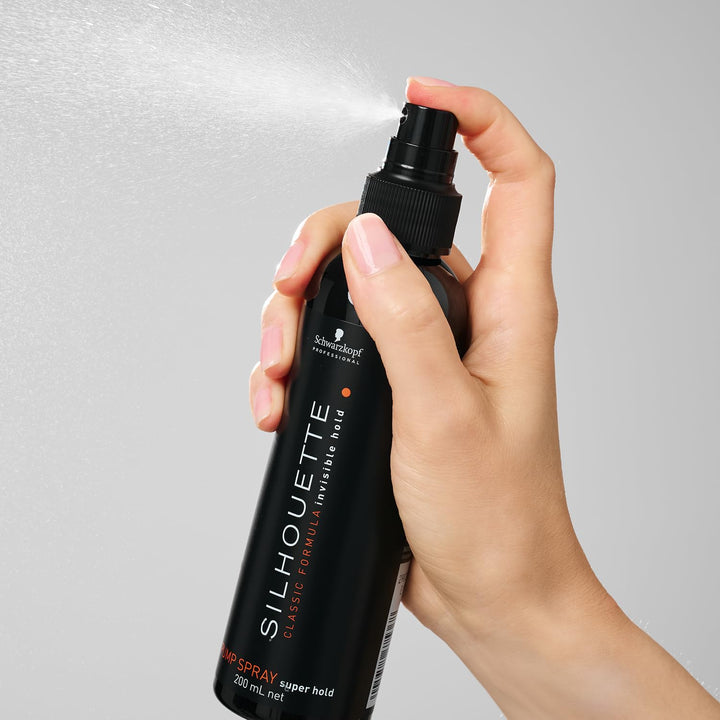 200 ml non‑aerosol super hold pump hair spray, clear glossy finish