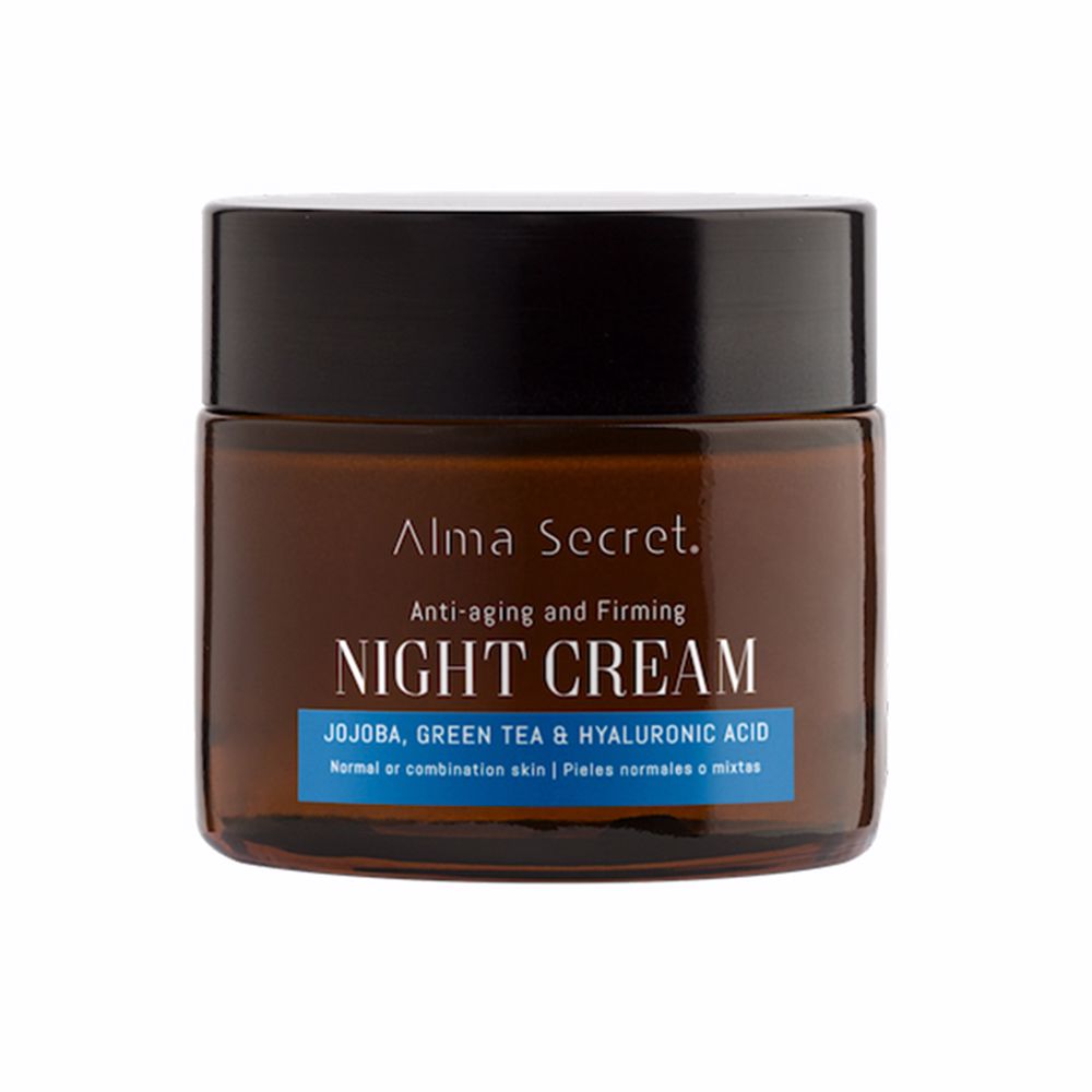 Glass jar of light cream with botanical oils and thermal water — 50 ml night cream