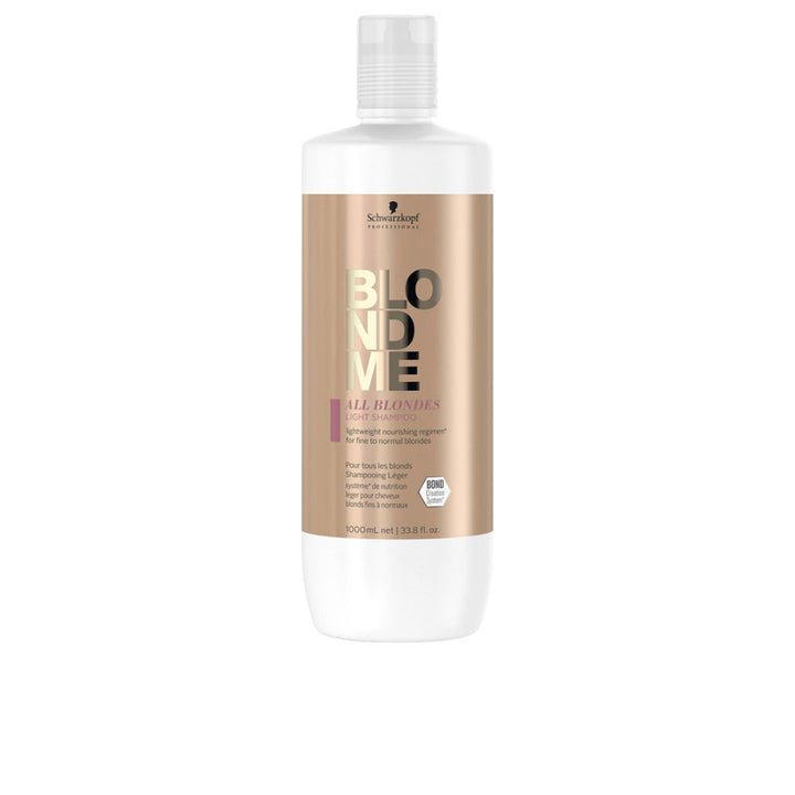 Tall bottle of lightweight silk protein shampoo for Unisex blond hair, 1000 ml