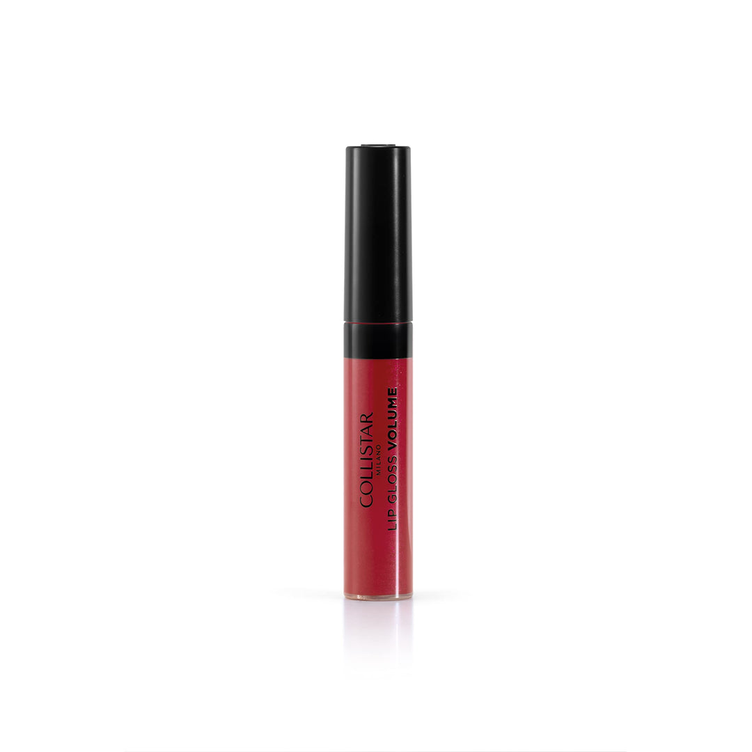 Cherry‑red glossy lip gloss with soft pad applicator, 7 ml tube
