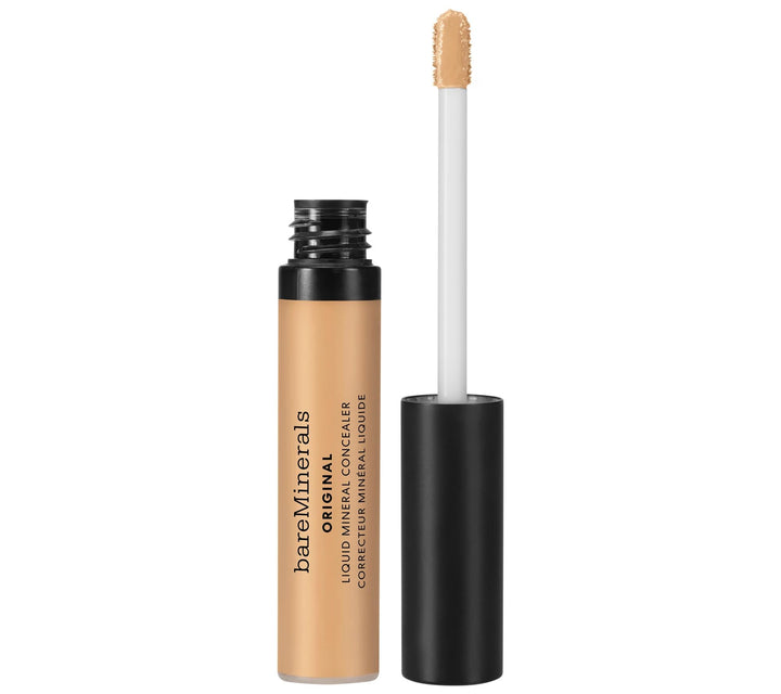 6 ml tube applicator of medium tan liquid mineral concealer, hydrating finish