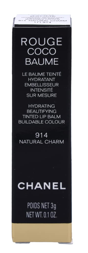Chanel Slim red lip balm with angled tip, shiny gold band and rectangular white plastic base
