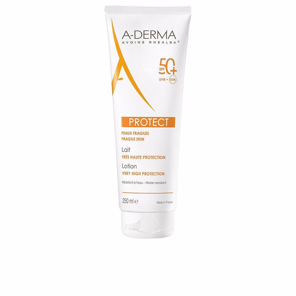 Tube of A-DERMA PROTECT SPF 50+ baby sun cream with gentle oat-derived barrier ingredient