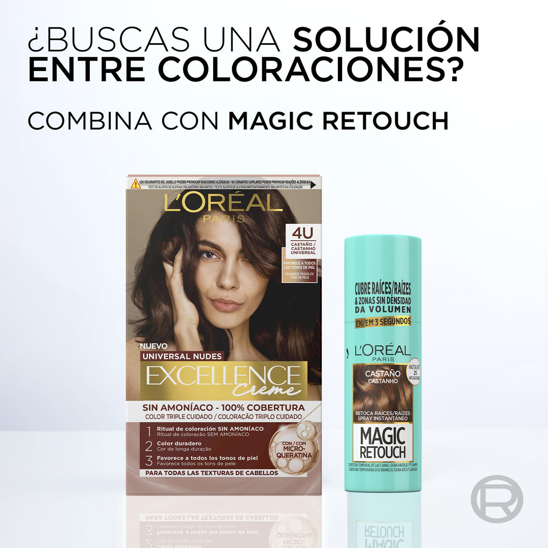 Tube and developer bottle of Universal Nudes creme hair colour, darkest brunette shade
