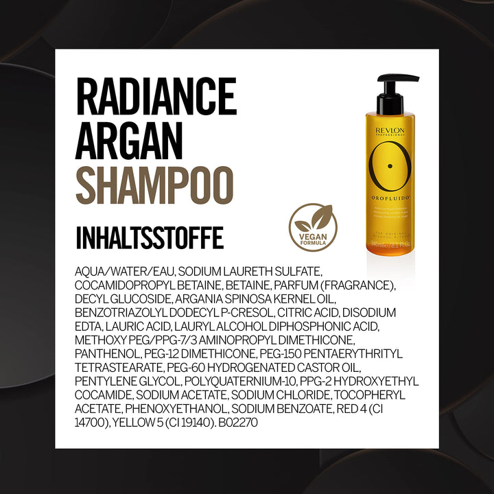 240 ml golden liquid argan shampoo bottle for Unisex hair