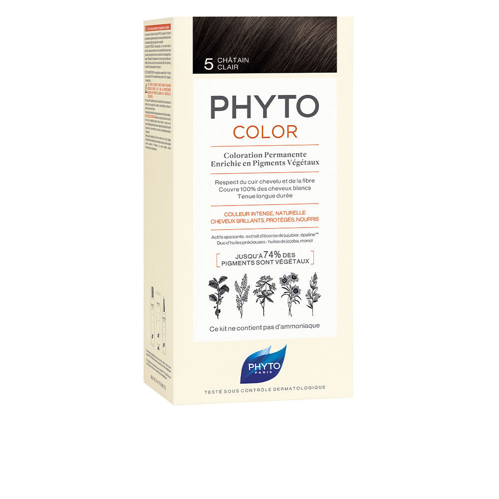 Packshot of gel hair colour shade 5 Light Brown, 4 units, ammonia‑free