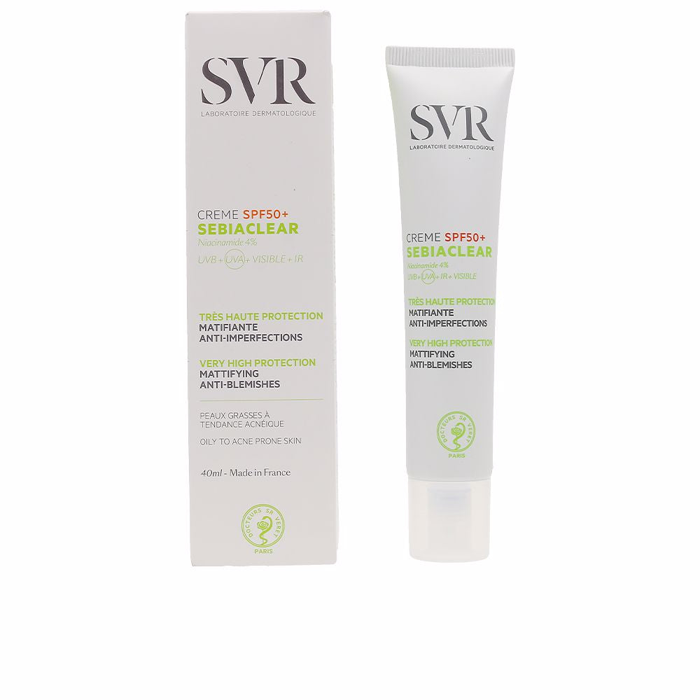 40 ml mattifying SPF50 facial cream for women, lightweight opaque tube
