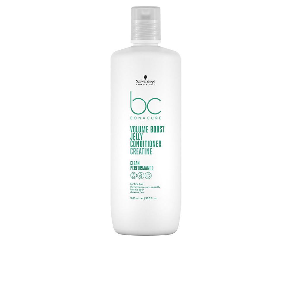 Tall 1000 ml clear gel conditioner bottle for fine hair, silicone-free, vegan