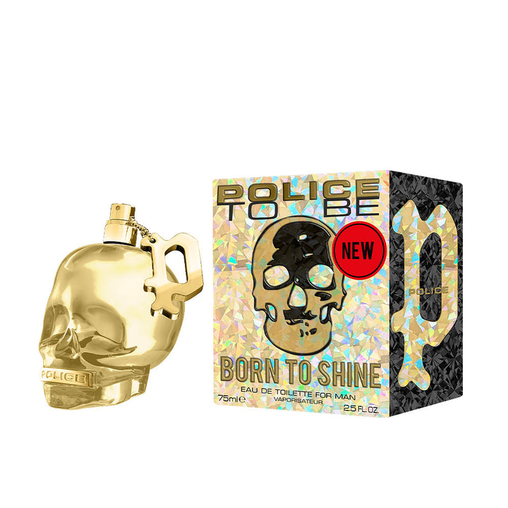 75 ml eau de toilette bottle with gilded skull, citrus and mint accents