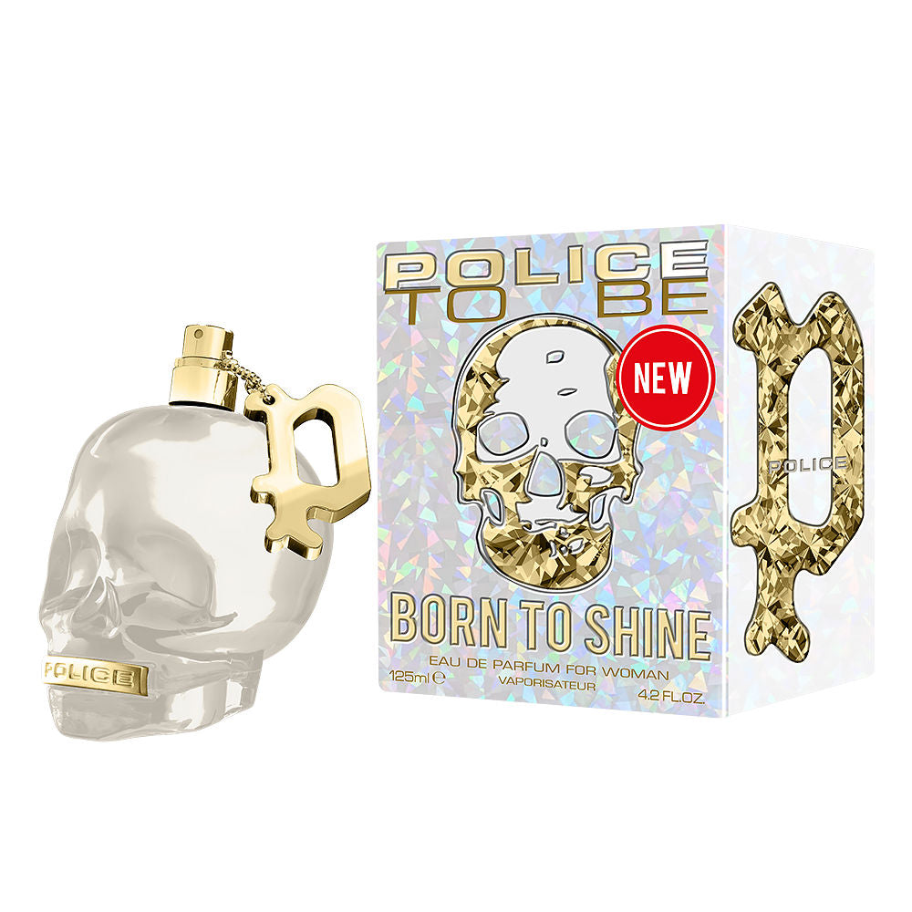 Pearlescent white perfume bottle with gold trim, 75 ml, warm fruity-floral scent